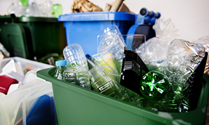 Recycle Bin with plastics