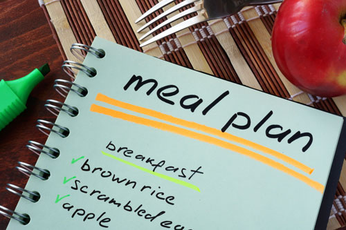 Meal Plan Image, notebook with grocery list